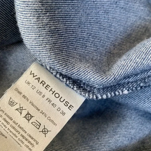 Warehouse ware denim dress size 12 - Picture 5 of 5